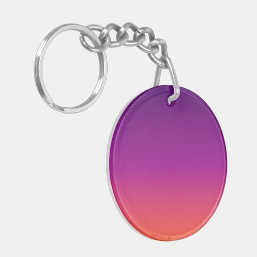 Paarse, roze en oranje gradiëntmeter sleutelhanger (Voorkant Links)