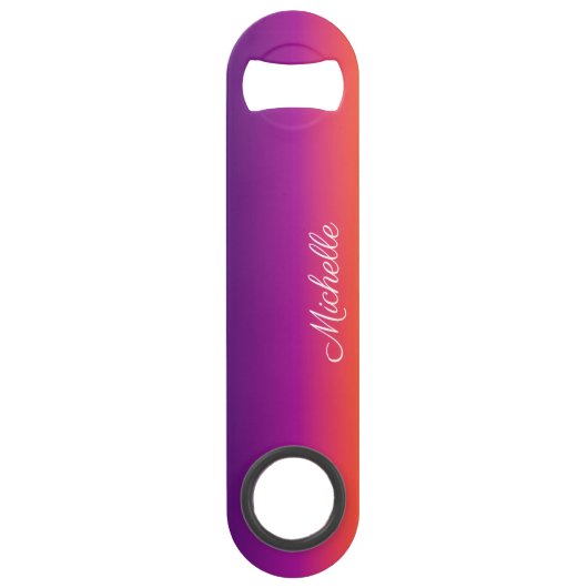Paarse, roze en oranje gradiëntmeter speed flessenopener (Voorkant)