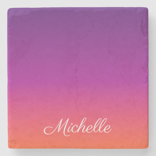 Paarse, roze en oranje gradiëntmeter stenen onderzetter (Voorkant)