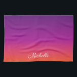 Paarse, roze en oranje gradiëntmeter theedoek<br><div class="desc">Paarse, roze en oranje gradiëntmeter</div>