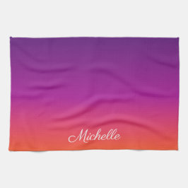 Paarse, roze en oranje gradiëntmeter theedoek