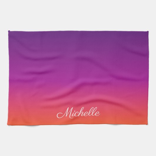 Paarse, roze en oranje gradiëntmeter theedoek (Horizontaal)