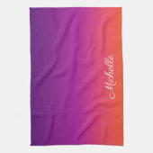 Paarse, roze en oranje gradiëntmeter theedoek (Verticaal)