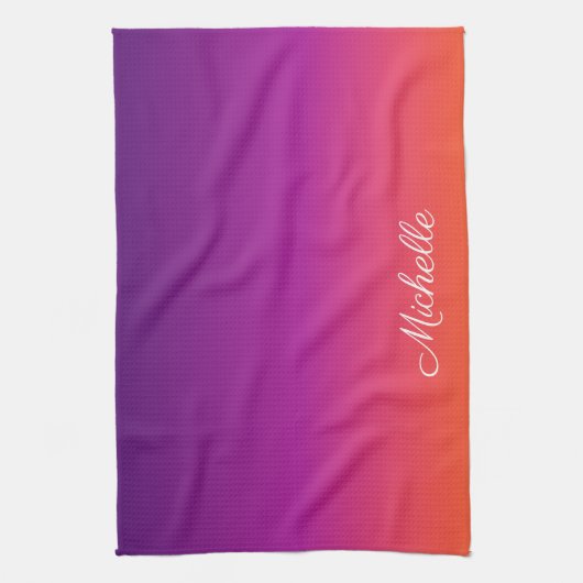 Paarse, roze en oranje gradiëntmeter theedoek (Verticaal)