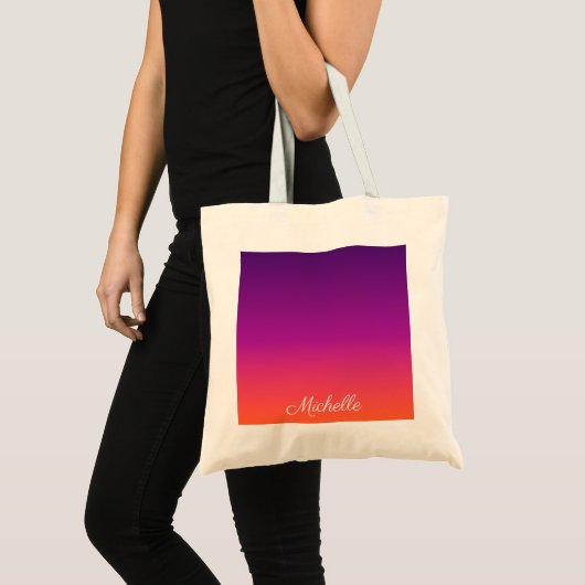 Paarse, roze en oranje gradiëntmeter tote bag (Voorkant (product))
