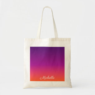 Paarse, roze en oranje gradiëntmeter tote bag