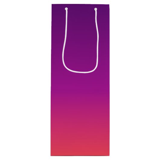 Paarse, roze en oranje gradiëntmeter wijn cadeautas (Voorkant)