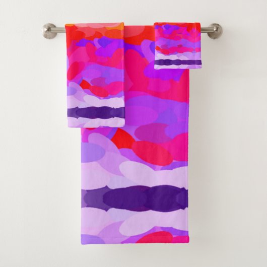 Paarse, roze en Oranje kleurstof Bad Handdoek (Insitu)