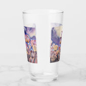 Paarse, roze en oranje tulpen glas (Rechts)