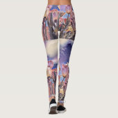 Paarse roze en oranje tulpen leggings (Achterkant)