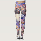 Paarse roze en oranje tulpen leggings (Voorkant)