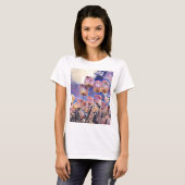 Paarse roze en oranje tulpen t-shirt (Voorkant volledig)