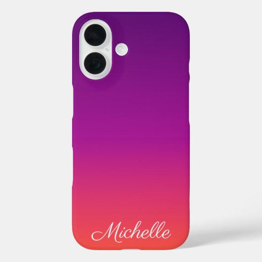 Paarse, roze en oranje verloop ombre Case-Mate iPhone case (Achterkant)