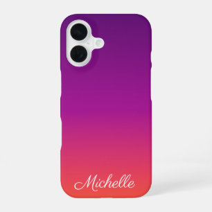 Paarse, roze en oranje verloop ombre iPhone 16 hoesje