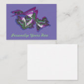 Paarse Roze en Periwinkle Note Kaart Notitiekaartje (Voorkant / Achterkant)