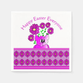 Paarse roze en wit servet