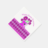 Paarse roze en wit servet (Hoek)