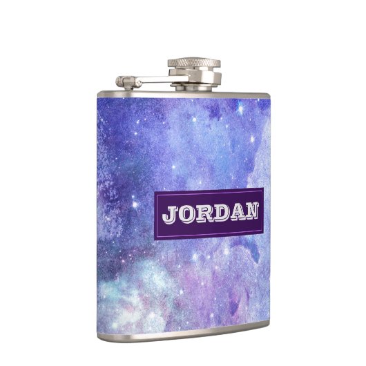 Paarse roze en witte achtergrond heupfles (Rechts)