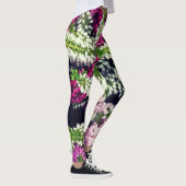 Paarse, roze en witte bloemen leggings (Rechts)
