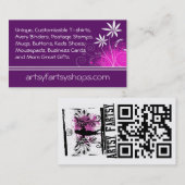 Paarse, roze en witte bloemen visitekaartje (Voorkant / Achterkant)