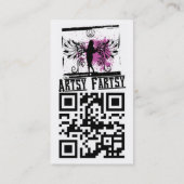 Paarse, roze en witte bloemen visitekaartje (Achterkant)