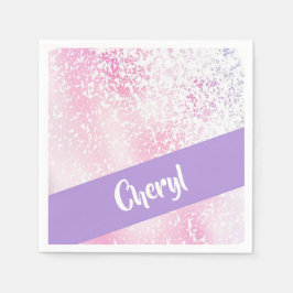 Paarse, roze en witte ombre glitter servet