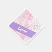 Paarse, roze en witte ombre glitter servet (Hoek)