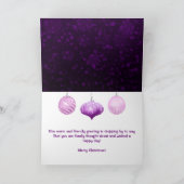 Paarse, Roze en Zilverige kerstcadeautjes Feestdagen Kaart (Binnen)