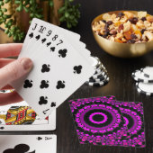 Paarse roze en zwarte Kaleidoscoop Patroon Pokerkaarten (Insitu)