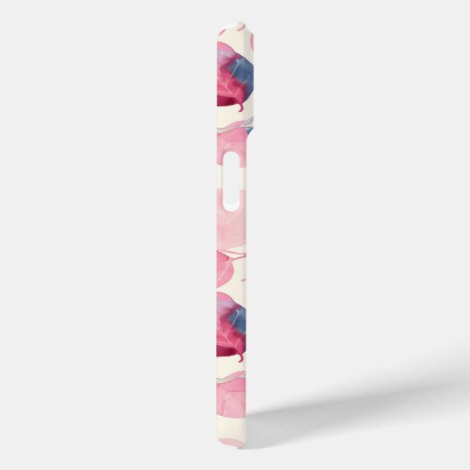 Paarse roze Eucalyptus Waterverf Bladeren monogram Case-Mate iPhone Case (Achterkant / Rechts)