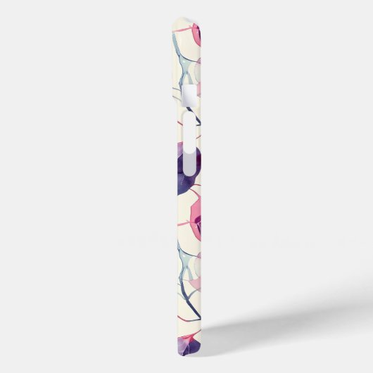 Paarse roze Eucalyptus Waterverf Bladeren monogram Case-Mate iPhone Case (Achterkant / Links)