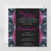 Paarse roze Fabulous 40 Event Party Invitation Kaart (Achterkant)