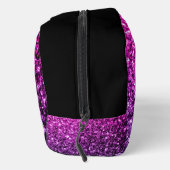 Paarse roze faux glitter fonkelt zwart Monogram Toilettasje (Rechts)