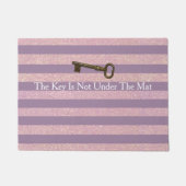 Paarse roze faux glitter Stripes Funny Glam Deurmat (Voorkant)