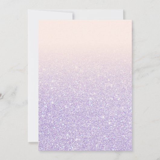 Paarse Roze Faux Sparkly Glitter Ombre Afstuderen Kaart (Achterkant)