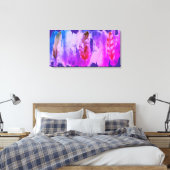 Paarse roze feathers Modern Stretched Canvas afdru (Insitu (Slaapkamer))