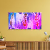 Paarse roze feathers Modern Stretched Canvas afdru (Insitu (Woonkamer))