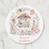 Paarse Roze Fee Bloementuin Verjaardag Bedankjes Labels (Achterkant)