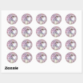 Paarse Roze Fee met Maan Stickers (Vel)