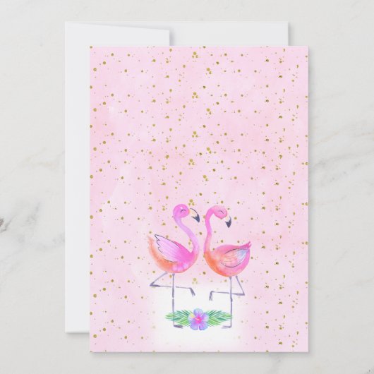 Paarse Roze Flamingo Verjaardag Bedankt Card Kaart (Achterkant)