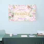 Paarse roze flauwvallen spandoek (Beurs)