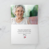 Paarse roze Floral 80e verjaardag Foto Bedankkaart (Binnen)