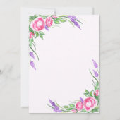 Paarse Roze Floral Baby shower Uitnodiging (Achterkant)