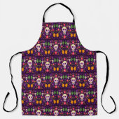Paarse roze Floral Day of the Dead Schort (Voorkant)