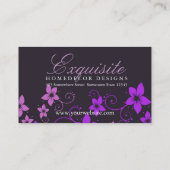Paarse roze Floral Designer Visitekaartje (Achterkant)