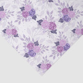 Paarse roze Floral Elegant Feminine Flowers Tissuepapier (Detail)