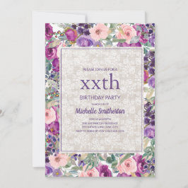 Paarse roze Floral elke dag Kaart