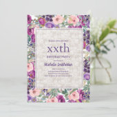 Paarse roze Floral elke dag Kaart (Staand voorkant)