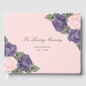 Paarse roze Floral in het liefhebben van geheugen  Gastenboek (Voorkant)