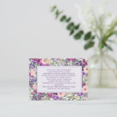 Paarse roze Floral Little Girl Baby shower Books Informatiekaartje (Staand voorkant)